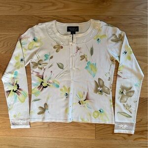 New York City Design Co. White Floral Cardigan